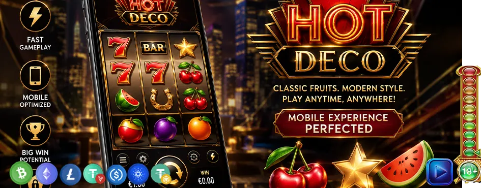 Hot Deco mobil slot oyunu telefonda